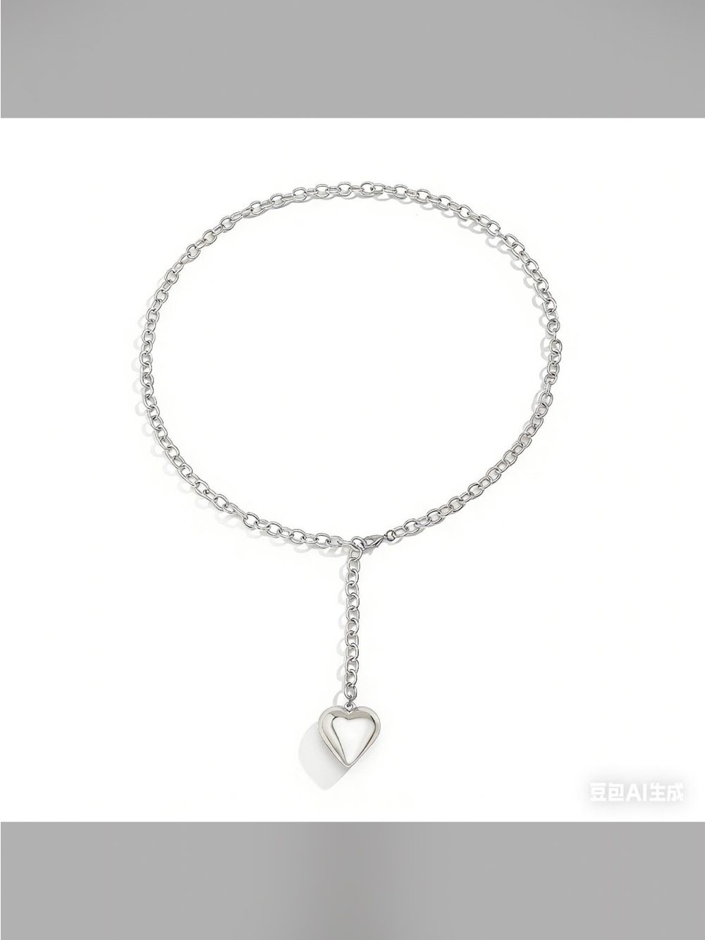 MAYAMAR Silver Heart Drop Chain Necklace